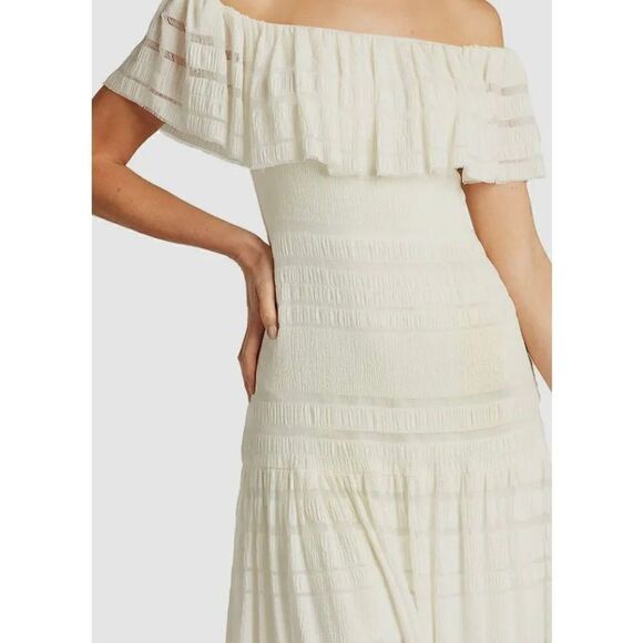 SHO Tonal Stripe Off-the-Shoulder Knit Short Dress Size XS NWT - Picture 3 of 13